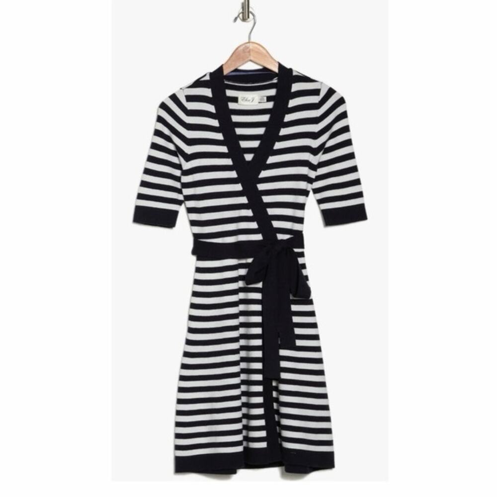 Eliza J XL Striped Knit Wrap Dress